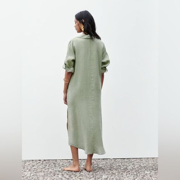Zara 100% Linen Shirt Dress - Picture 4 of 10